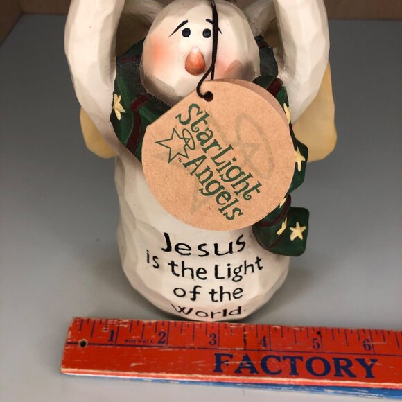 Star Light Angels Snowman "Jesus is the light of the World"  Vintage - Picture 8 of 8